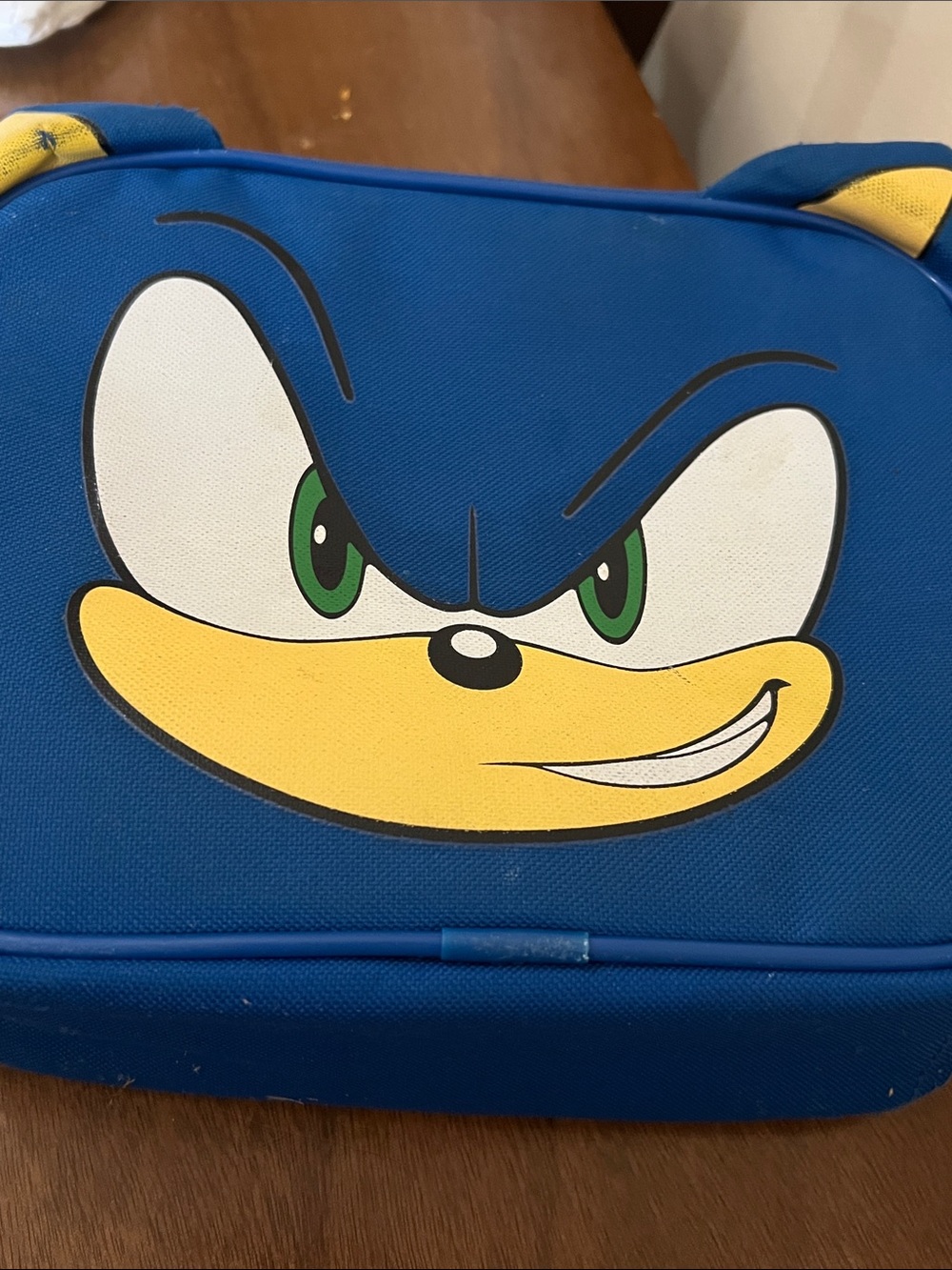Blue Kids Character Lunch Tote with Yellow Face Accent